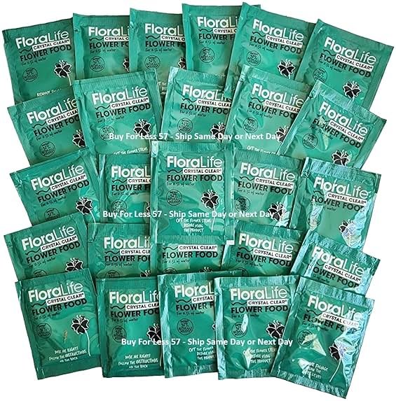 Cut Flower Food Floralife Crystal Clear Powdered 5gr Packets Fresh Stock, Fresh Cut Flowers Clear Formula Hydrate Nourish by Buy for Less 57 (400) - Product Image
