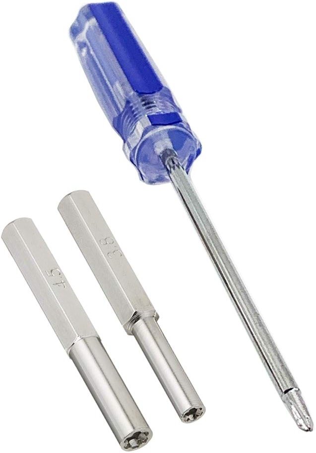 WEPUSEN Gamebit Security Tri-wing Y Trigram Screwdriver 3.8mm 4.5mm Nut Bits Screw Driver for Gameboy, NES SNES N64 Wii NDS, Gameboy Color Sega Game Gear Tool Kit - Product Image