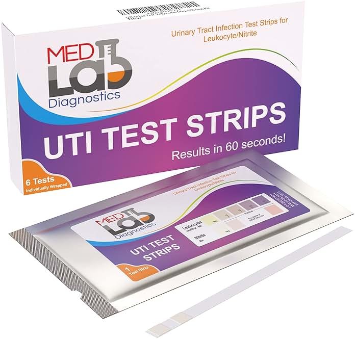 UTI Test Strips(Pack of 6) Individually Wrapped Urinary Tract Infection Urine UTI Test Kit for Women, Men, Kids Cats and Dogs - Product Image