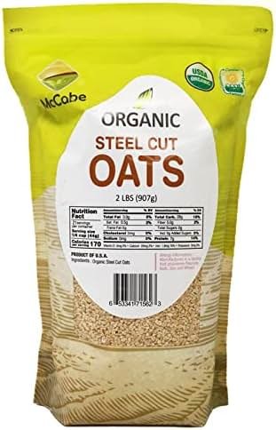 McCabe Organic Steel Cut Oats - Steel Cut Oats Organic | Rich with Fiber & Minerals | USDA and CCOF Certified | Product of USA | 2lbs - Product Image