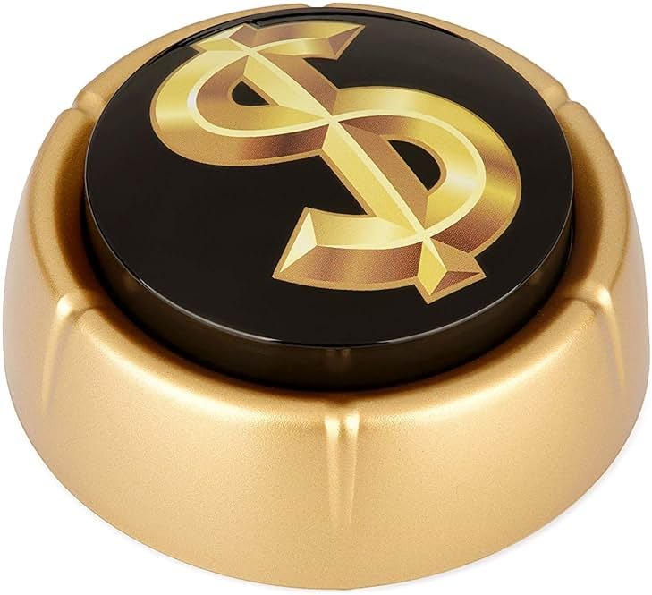 The Monocle Breakers Cash Register Sound Button – Loud Cha Ching Money Noise Push Button – Funny Gold Desk Toy Office Gift – Batteries Included - Product Image