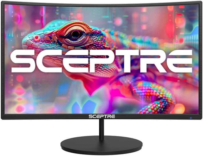 Sceptre Curved 27-inch Prime Monitor up to 100Hz 1080p, HDMI x2, VGA, 99% sRGB, Built-in Speakers, R1500, Machine Black 2025 (C275W-1920RN Series) - Product Image