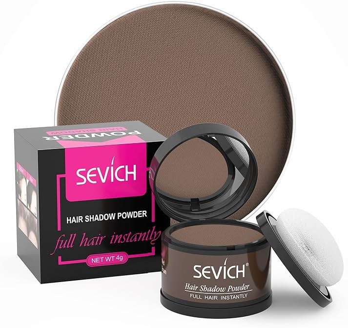 Sevich Hairline Powder,Instantly Conceals Hair Loss, Root Touch up Powder, Hair Shadow Toppers for Women & Men, Touch Up for Thinning Gray Hair, Windproof & Sweatproof,Medium brown - Product Image
