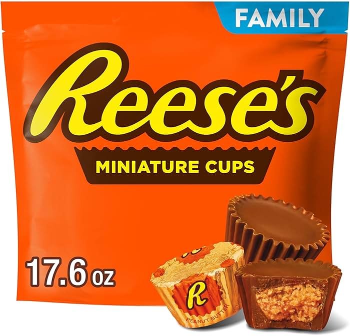 REESE'S Miniatures Milk Chocolate Peanut Butter Cups, Candy Family Pack, 17.6 oz - Product Image