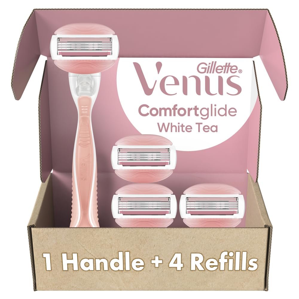 Gillette Venus ComfortGlide White Tea Women's Razor 1 Handle + 4 Blade Refills - Product Image