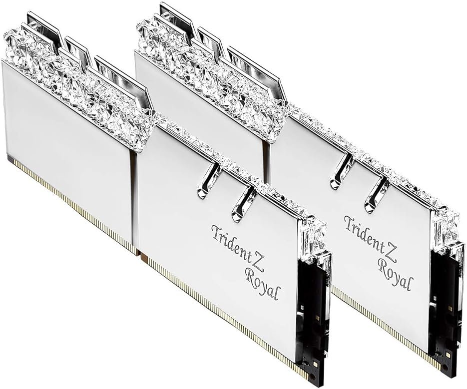 G.SKILL Trident Z Royal Series DDR4 RAM (XMP) 32GB (2x16GB) 3200MT/s CL16-18-18-38 1.35V Intel AMD Desktop Computer Memory U-DIMM - Silver (F4-3200C16D-32GTRS) - Product Image