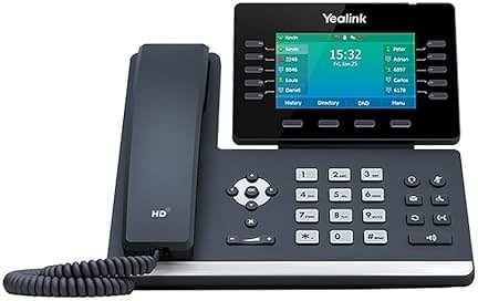 Yealink T54W IP Phone, 16 VoIP Accounts. 4.3-Inch Color Display. USB 2.0, 802.11ac Wi-Fi, Dual-Port Gigabit Ethernet, 802.3af PoE, Power Adapter Not Included (SIP-T54W) - Product Image