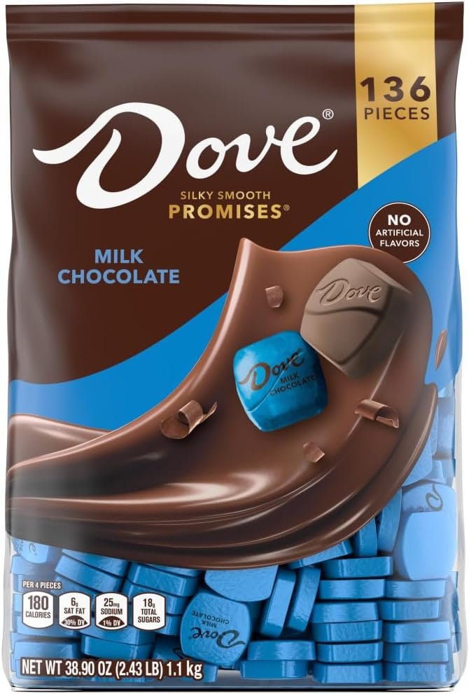 DOVE PROMISES Milk Chocolate Candy Individually Wrapped Bulk Pack (38.09 oz, 136 Piece) Bag - Product Image