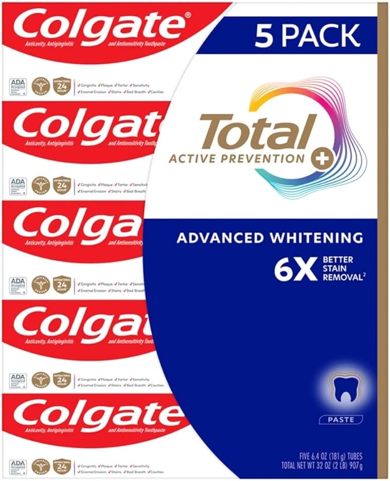 Colgate Total SF Advanced Whitening Toothpaste, 6.4 Ounce (Pack of 5) - Product Image