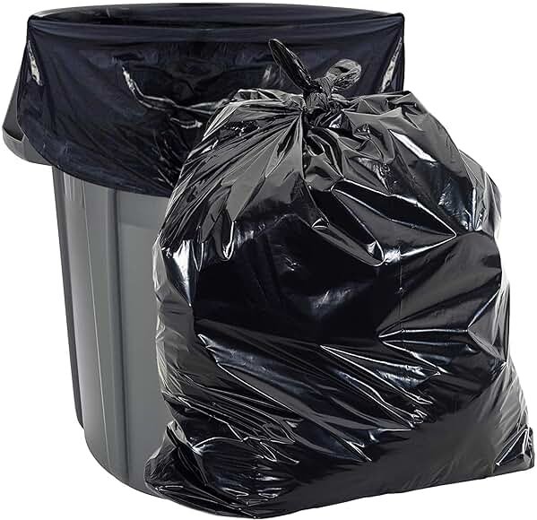 Aluf Plastics Heavy Duty 55 Gallon Trash Bags - (Value 50 Pack) - 1.5 MIL equivalent Industrial Strength Plastic 35" x 55" for 50-55 Gal Cans -Fits Toter, Rubbermaid Brute, Carlislie Bronco etc. - Product Image