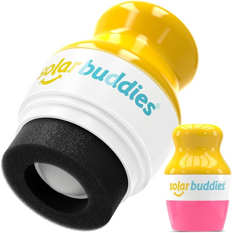 Solar Buddies Sunscreen Applicator – Pink– Refillable Roll-on Sponge for Sunscreens & Lotions – For Kids, Adults & Families – Holds 3.4Fl Oz – Perfect for Travel - Product Image