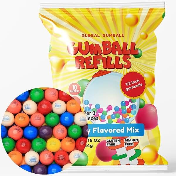 Gumballs for Gumball Machine Refill Bubble Gum 1lb - Product Image