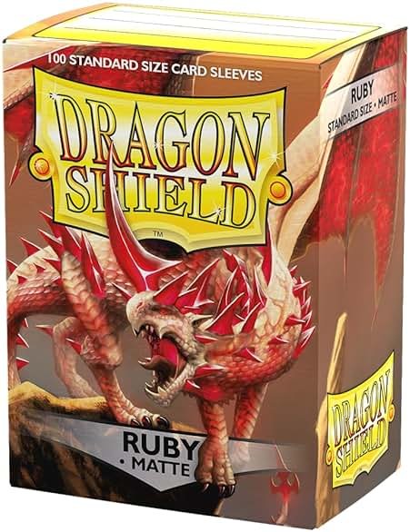 Dragon Shield | Standard Size Card Matte Sleeves | 100 CT - Smooth & Tough Premium TCG Sleeves | Compatible with Pokemon, Flesh & Blood, One Piece & Magic the Gathering | Ruby - Product Image