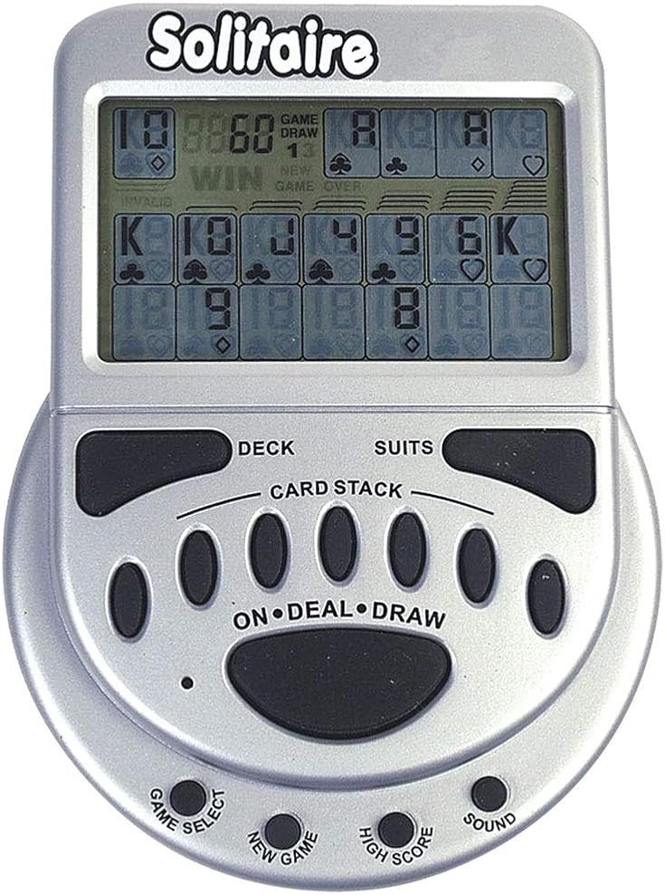 John N. Hansen Mega Screen Handheld Solitaire Game - Klondike Style Video Play for Ages 8+ - Product Image