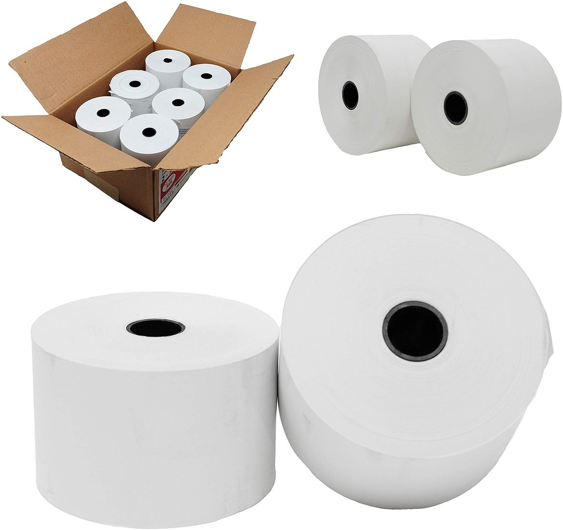 2 5/16" x 400' thermal receipt paper rolls (12 Rolls) for Dresser Wayne Gas System Receipt Paper/Island Printer Pay-At-The-Pump Thermal Paper BPA Free - Product Image