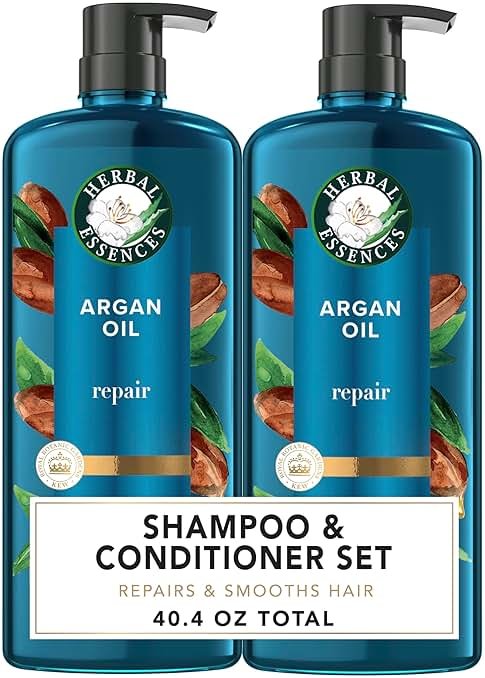 Herbal Essences Argan Oil Repair Shampoo & Conditioner Set, Moisturizes & Smoothes, Paraben-Free, Color-Safe, pH-Balanced, Citrus Scent, 20.2 Fl Oz, 2-Pack - Product Image