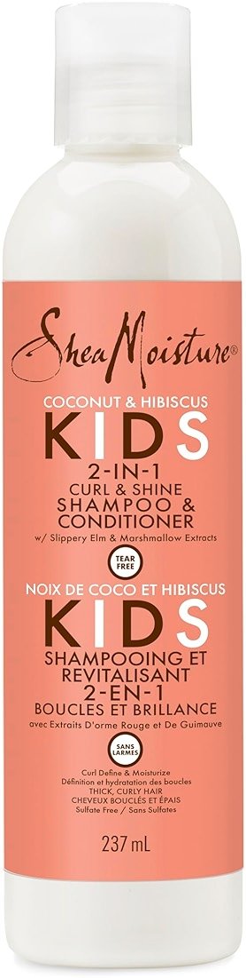 SheaMoisture 2-in-1 Shampoo and Conditioner for Kids Coconut and Hibiscus Coconut Oil for Hair and Dry Curls 8 oz - Product Image
