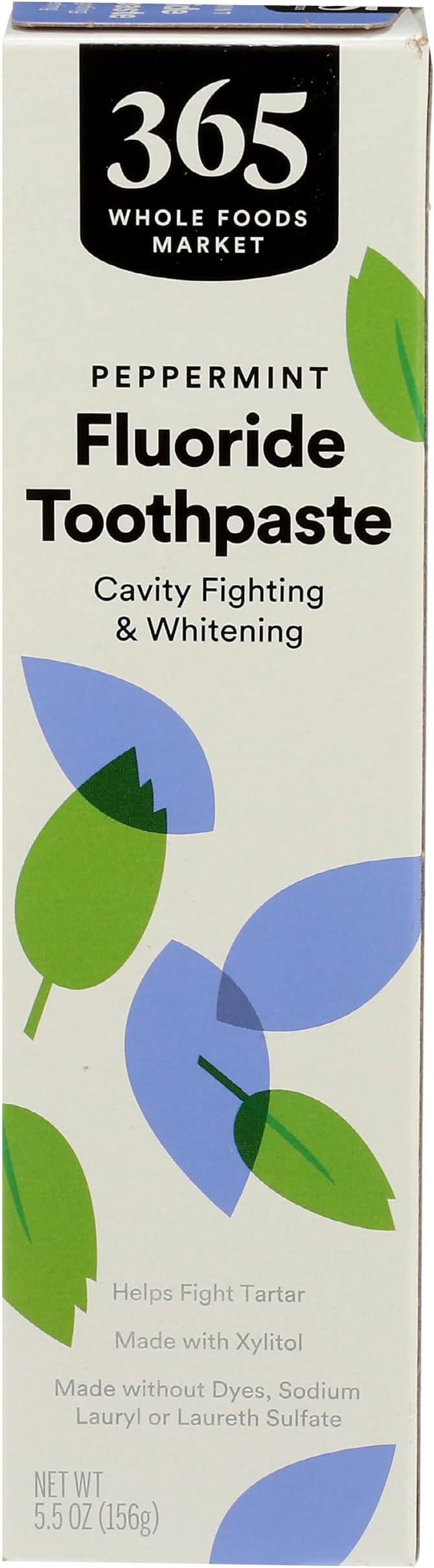 365 by Whole Foods Market, Fluoride Toothpaste, Cavity Fighting & Whitening, Peppermint Flavor, 5.5 Ounce - Product Image