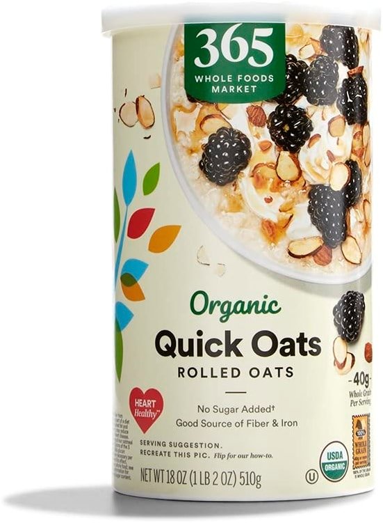 365 by Whole Foods Market, Organic Rolled Quick Oats, 18 Ounce - Product Image
