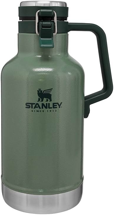Stanley Classic Easy-Pour Growler 64 oz | Keeps Beer Cold or Coffee Hot | Leakproof Steel Lined Lid and Easy to Carry Handle | Insulated Stainless Steel | BPA-Free | Green - Product Image