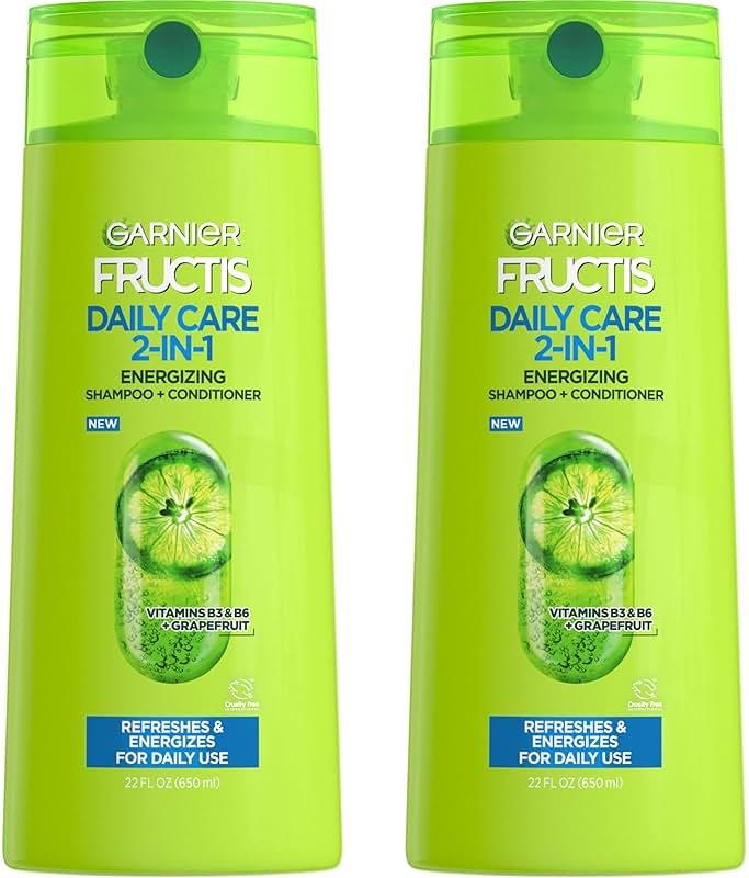 Garnier Fructis Fortifying 2-in-1 Shampoo and Conditioner for Stronger-Looking Hair with Touchable Softness, Daily Hair Care for Men and Women, Vegan, Paraben-Free 22 Fl Oz, 2 Count - Product Image