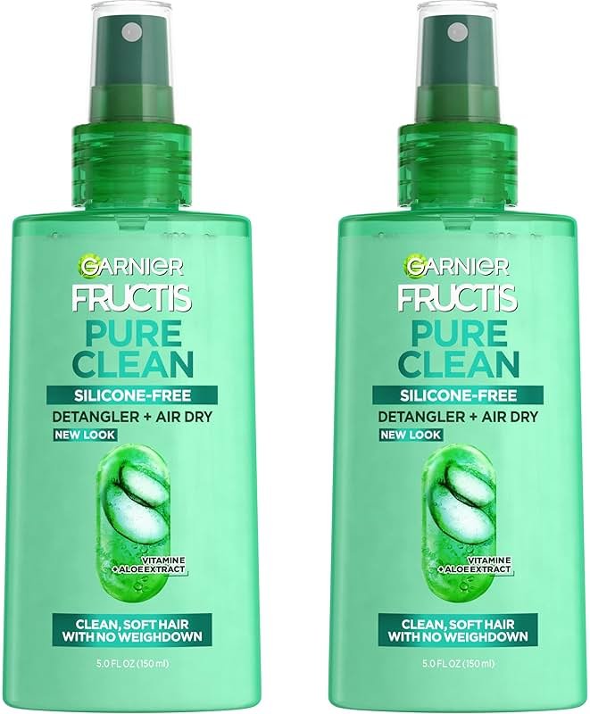 Garnier Fructis Pure Clean Detangler + Air Dry Spray, 5.0 Fl Oz, 2 Count (Packaging May Vary) - Product Image
