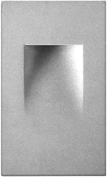 Ciata LED Stair Lights Indoor - Step Lights Outdoor Stair Light 3 Watt, Warm White Stairway Lighting for Outdoor and Indoor Stairs 3000K Concrete, Home Theater Lighting - Silver Finish, Vertical - Product Image
