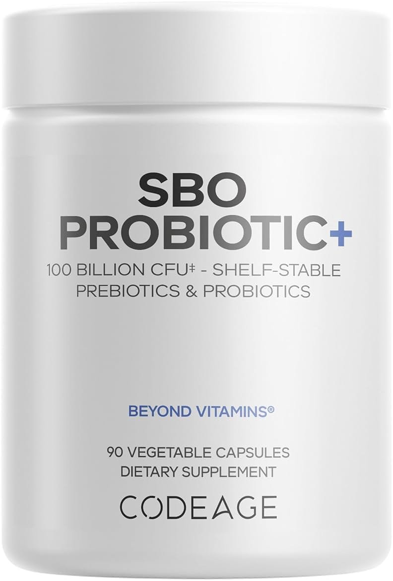 Codeage SBO Probiotics, 100 Billion CFUs Per Serving, Multi Strain Soil Based Organisms Blend and Organic Fermented Botanical Blend, Shelf-Stable, 90 Capsules - Product Image