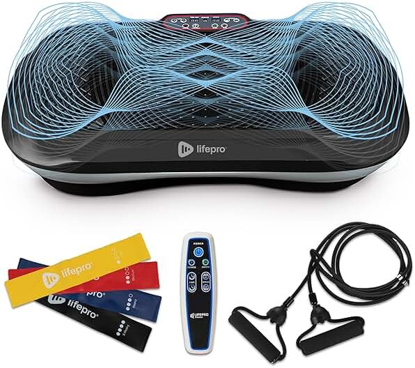 Lifepro Waver Vibration Plate Exercise Machine for Lymphatic Drainage, Muscle Activation, Full-Body Workout Vibrating Platform with Loop Bands, Fitness Equipment for Strength Toning & Fat Loss - Product Image