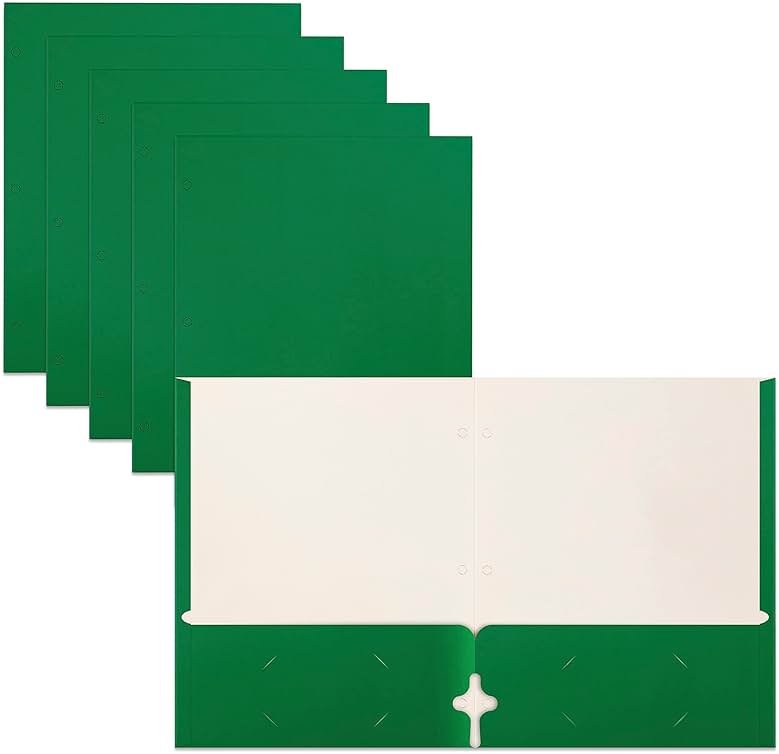 Better Office Products Green Folders, 50 Pack Letter Size Pocket Folders, Green Folders with Pockets, Two Pocket Portfolio Folders, Durable Paper Folders for School Classroom Office Organization - Product Image