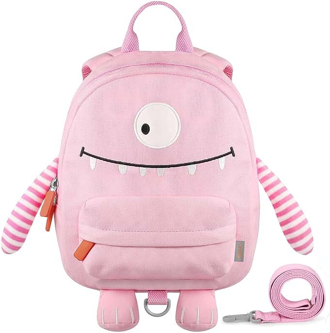 GAGAKU Toddler Backpack with Leash - Mini Kids Backpacks for Girls 2-5 Years Child Safety Backpack 3D Cartoon Animal Anti-Lost Preschool Backpack - Pink - Product Image