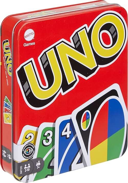 Mattel Games UNO Card Game for Kid, Adult & Family Nights & Parties, Travel & Vacations, Color Blind Accessible & Customizable Deck (Amazon Exclusive) - Product Image