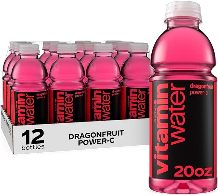 vitaminwater Power-C Dragonfruit Nutrient Enhanced Flavored Water Beverage, 20 fl oz Bottles, 12 Pack - Product Image