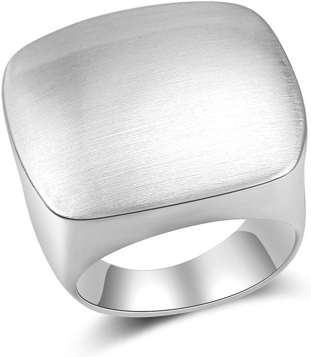 Aprilery Gold and Silver Rings for Women, Chunky Signet Statement Rings Gold Plated Band Ring Wide Metal Square Rings Cocktail Costume Jewelry - Product Image