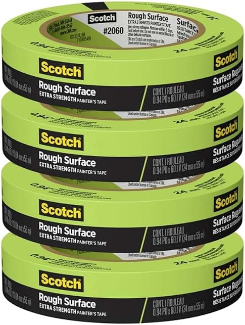 Scotch Painter's Tape 2060-1A 2060 Masking Tape, 1-Inch by 60-Yard, Green, 4 Pack - Product Image