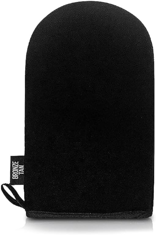 Self Tanning Mitt Applicator – Ultra Soft Self Tanner Mitt for Applying Tanning Mousse or Lotion – Machine Washable & Reusable Sunless Tanning Glove for Streak-Free Tan - Black - Product Image