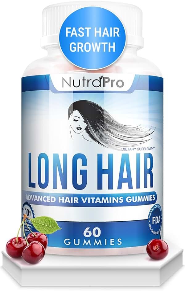 NutraPro Long Hair Gummies – Anti-Hair Loss Supplement for Faster Hair Growth of Weak, Thinning Hair – Grow Long Thick Hair & Increase Hair Volume with Biotin and 10 Hair Vitamins.for Men and Women. - Product Image