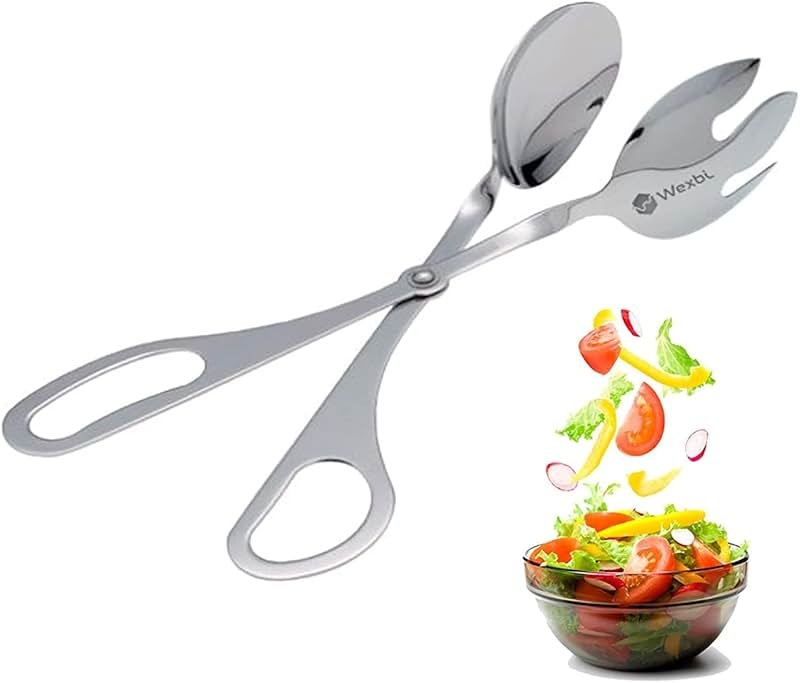 Salad Tongs 10-Inch – Heavy Duty Stainless Steel Serving Tongs for Salad, BBQ, Buffet, Kitchen & Party Use - Product Image