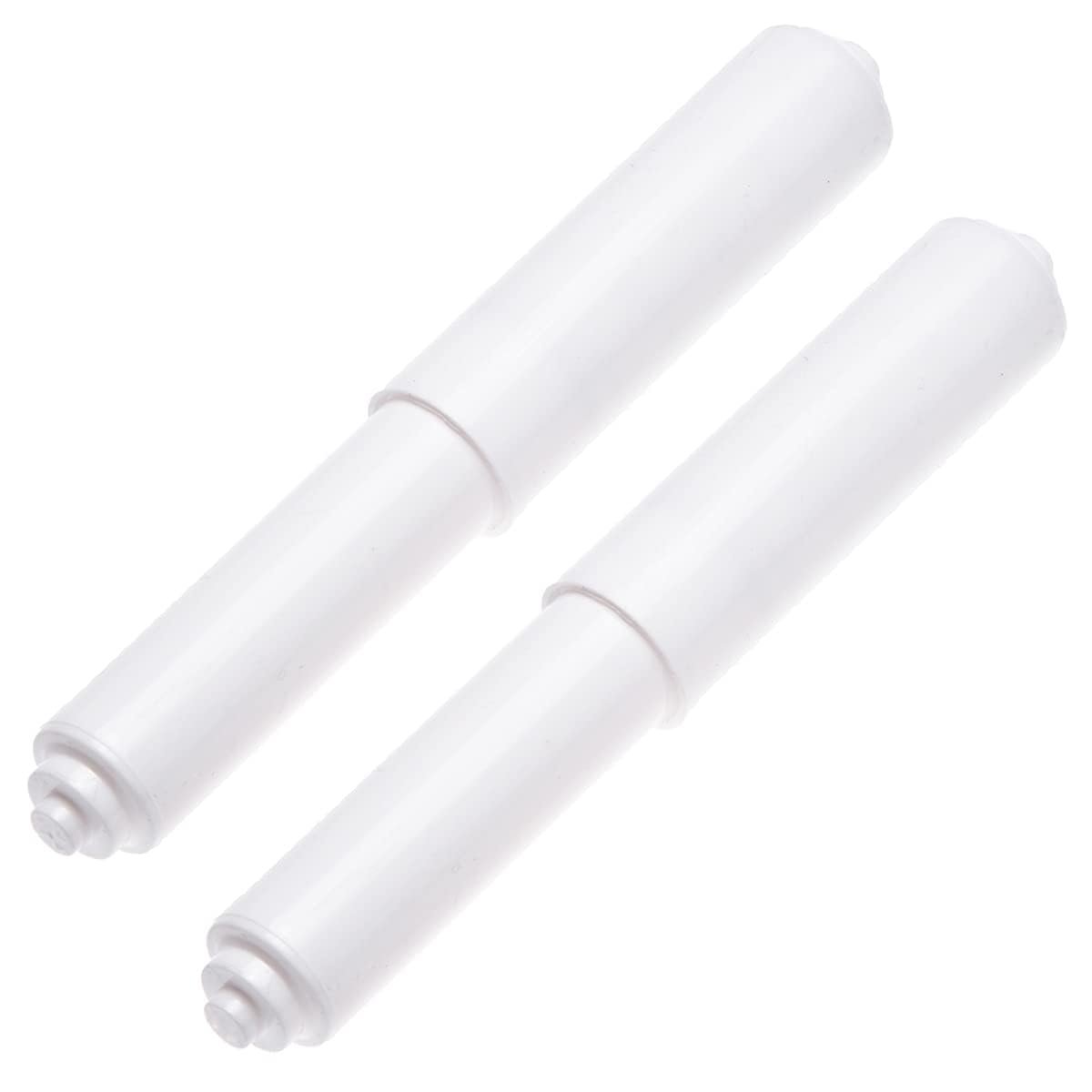 2 Pack - White Toilet Paper Holder Spring Loaded Roller Replacement Rod - Product Image