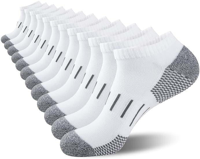Heatuff Mens Athletic Ankle Socks Moisture Wicking Cushion Running Low Cut Sock 6 Pack - Product Image