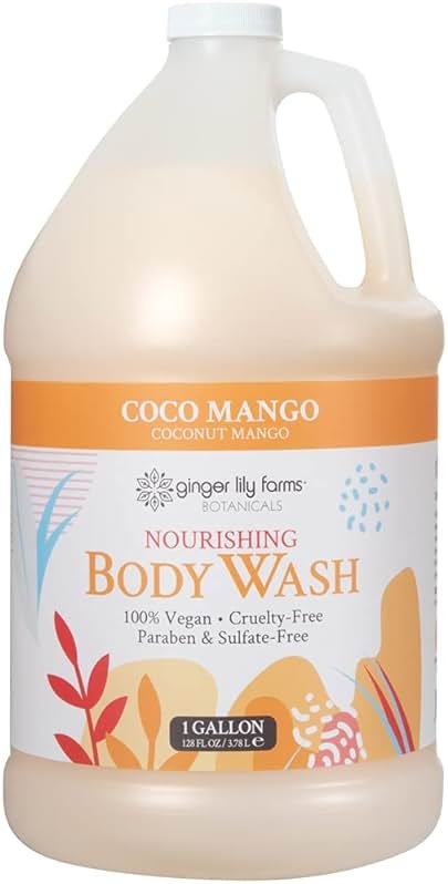 Ginger Lily Farms Botanicals Nourishing Body Wash, Coco Mango, 100% Vegan & Cruelty-Free, Coconut Mango Scent, 1 Gallon (128 fl oz) Refill - Product Image