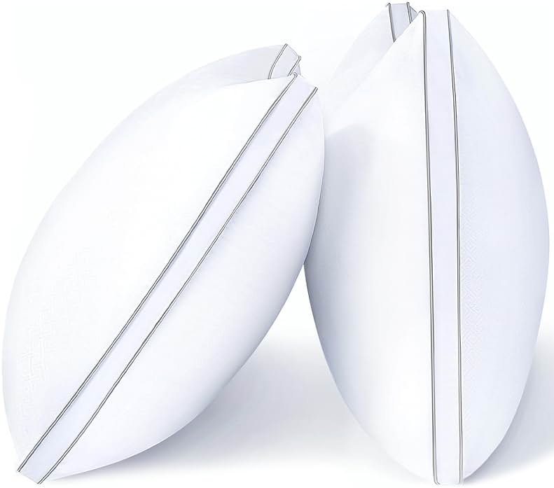 viewstar Bed Pillows Queen Size Set of 2, Firm Support Down Alternative Gusseted Pillows for Side, Back, or Stomach Sleepers, White - Product Image