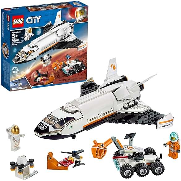 LEGO City Space Mars Research Shuttle 60226 Space Shuttle Toy Building Kit with Mars Rover and Astronaut Minifigures, Top STEM Toy for Boys and Girls, New 2019 (273 Pieces) - Product Image