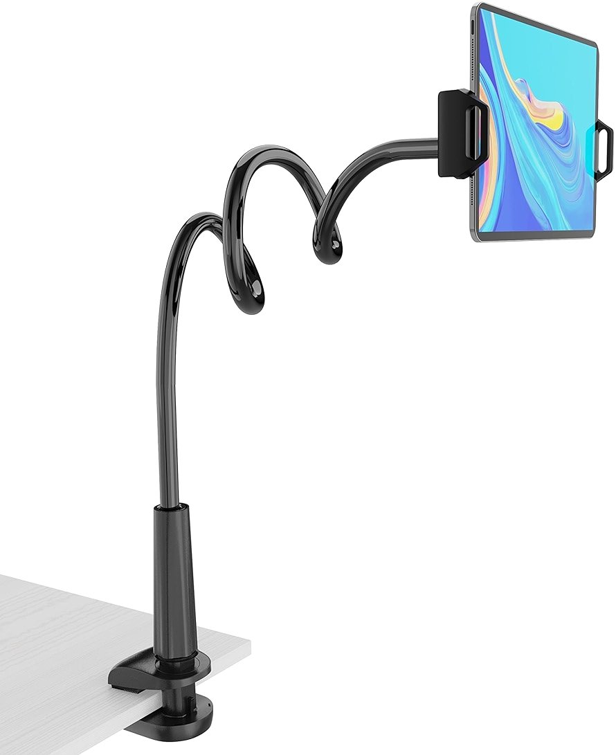 MAGIPEA Gooseneck Tablet Holder for Bed, Flexible Tablet Stand Holder with 360° Adjustable, Hands Free Tablet Mount Clip, Compatible with iPad/Kindle/Switch/Galaxy Tabs, More 4.7-13" Devices - Product Image