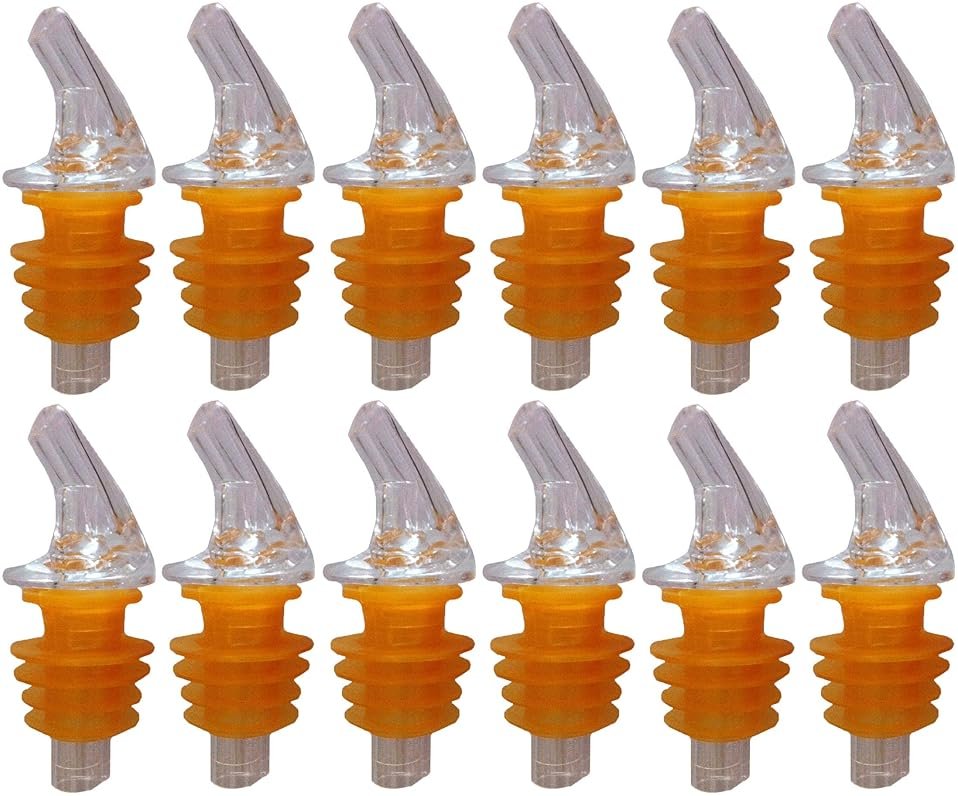 1 Dozen Large Amber Cork Free-Pour Spout - Great for Wide-Neck Liquor Bottles, Including 1.75 Liter Bottles - Product Image