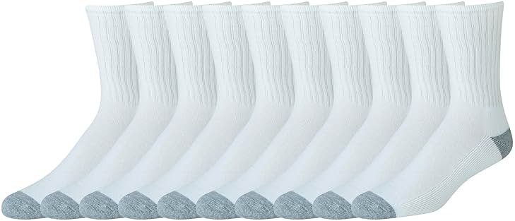 Amazon Essentials Men's Cotton Crew Athletic Moisture Wicking Sports Socks with Cushioned Sole - Product Image