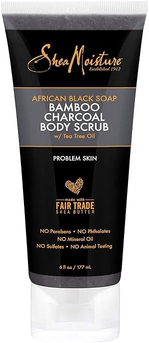 SheaMoisture African black soap bamboo charcoal body scrub exfoliate, 6 Ounce - Product Image