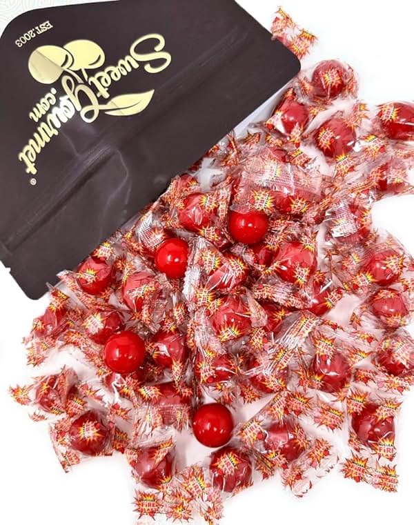 SweetGourmet Medium Fireballs Candy | Nuclear Fire Blast | Extremly Spicy Wrapped Hard Candy | 2 Pounds - Product Image