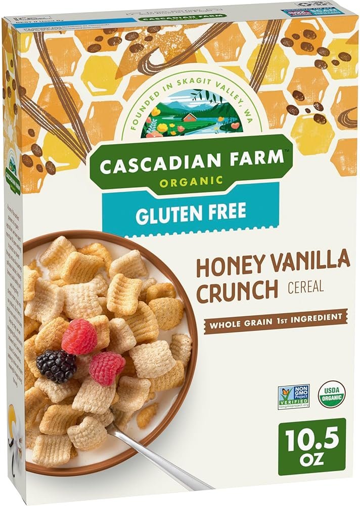 Cascadian Farm, Cereal Honey Vanilla Crunch Organic, 10.5 Ounce - Product Image