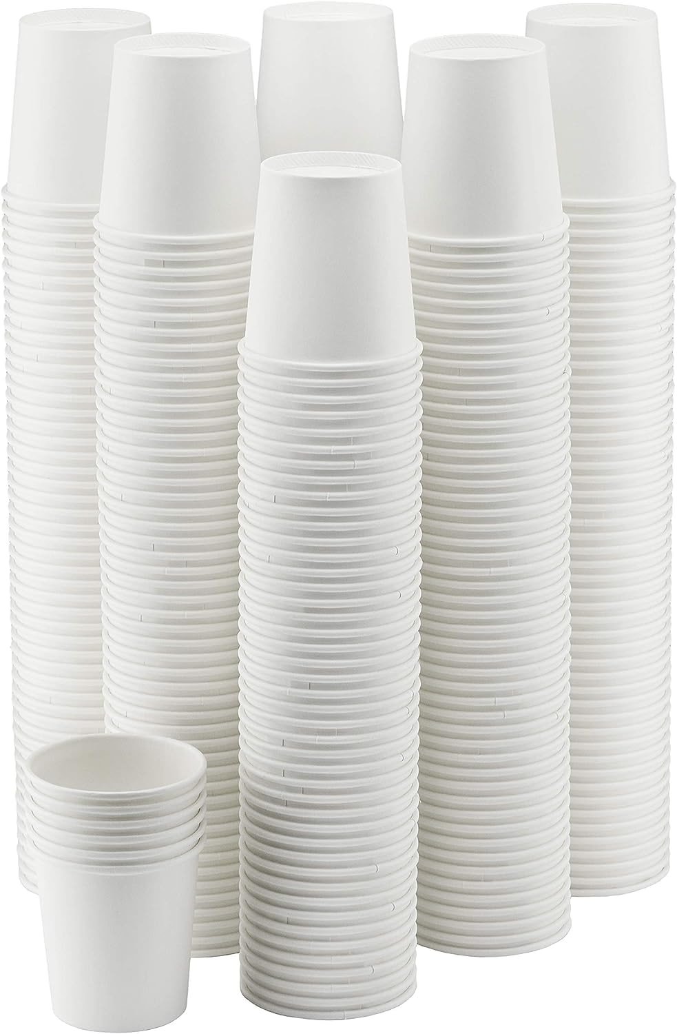 NYHI 300-Pack 8 oz White Disposable Paper Cups for Hot & Cold Drinks - Coffee, Tea, Water - Leak-Proof for Parties & Offices - Product Image